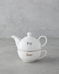 New Bone China Tea Pot Set 400 ml White