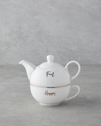 New Bone China Tea Pot Set 400 ml White