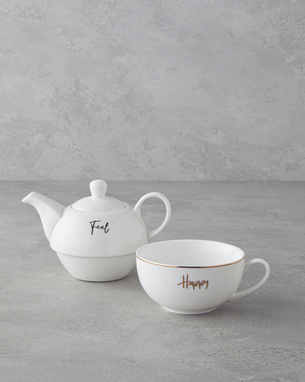 New Bone China Tea Pot Set 400 ml White (view 2)