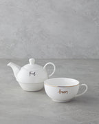 New Bone China Tea Pot Set 400 ml White (view 2)
