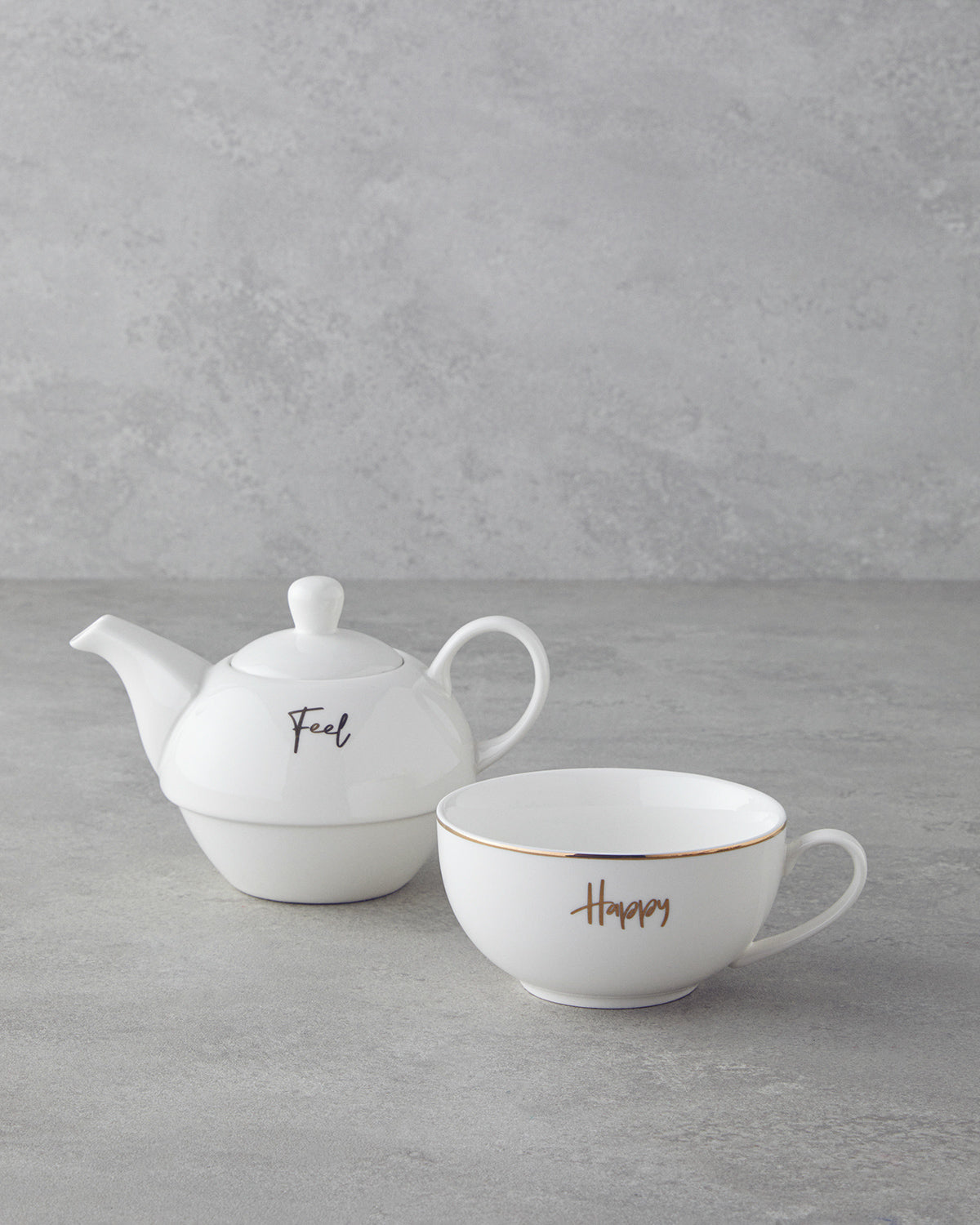 New Bone China Tea Pot Set 400 ml White (view 2)