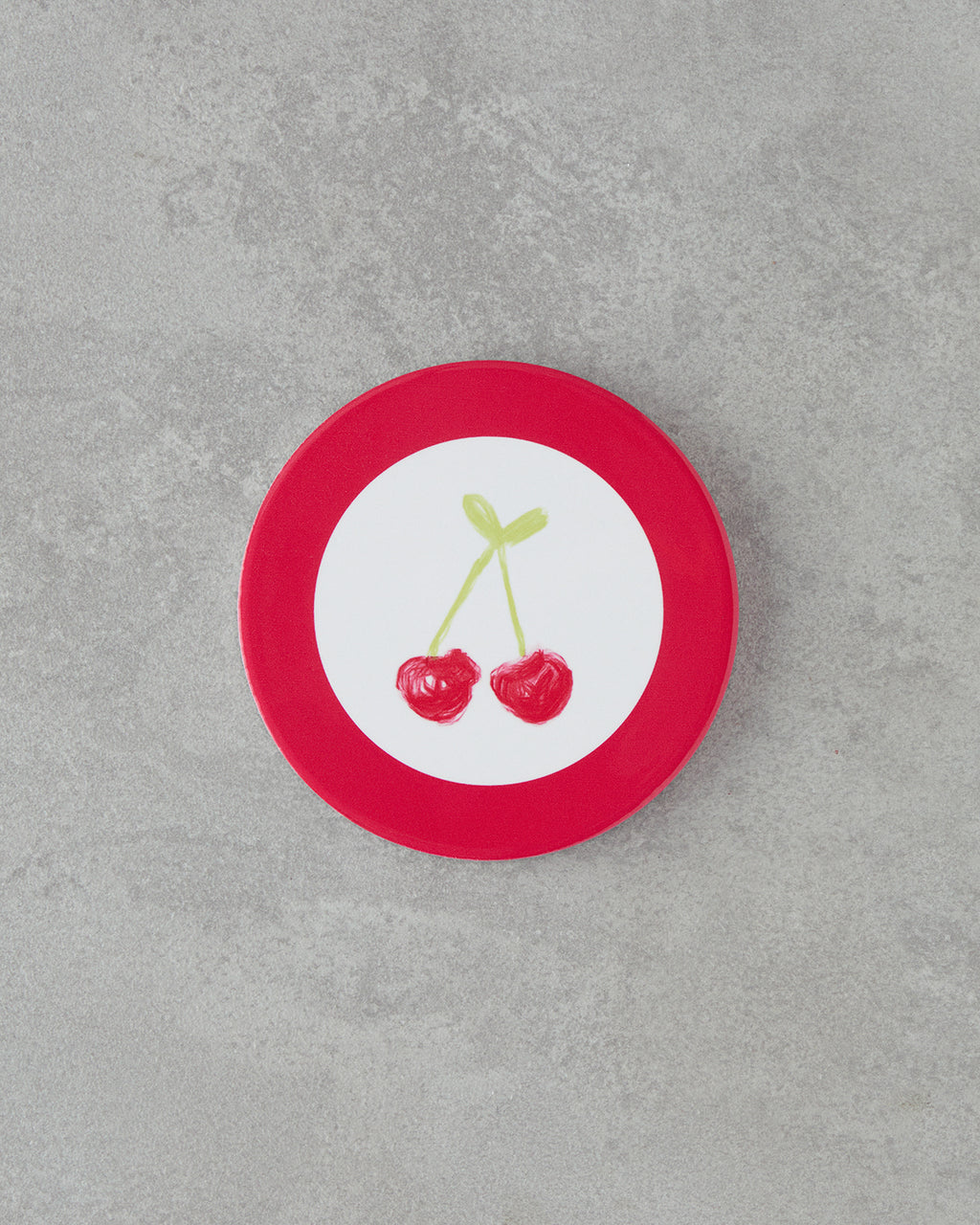 Cherry Ceramic Coaster 11 cm Pink