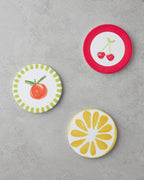 Cherry Ceramic Coaster 11 cm Pink (view 3)