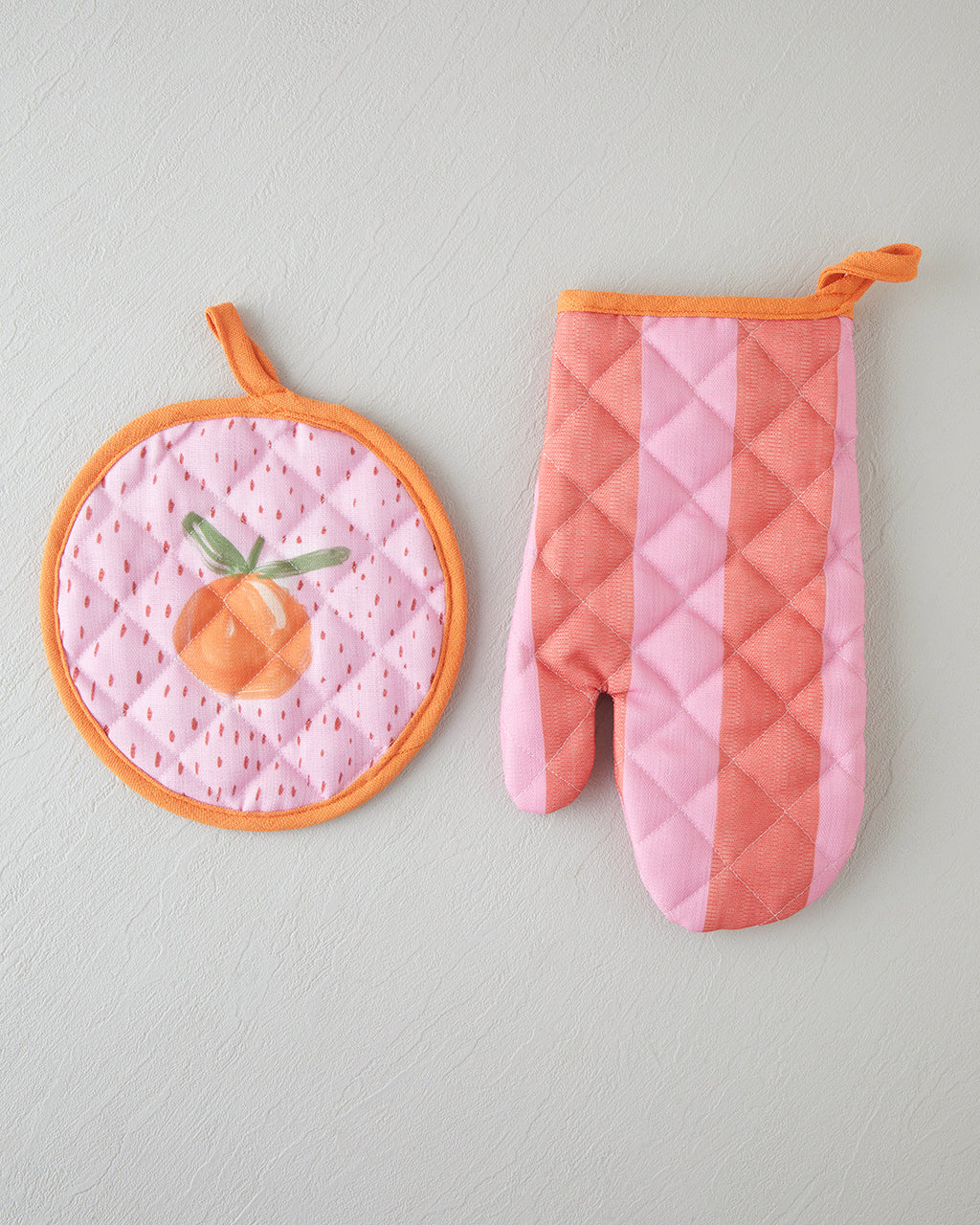 Summer Orange Polyester 2 pcs Kitchen Set 17x30 cm + 20x20 cm Red - Pink