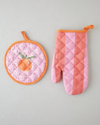 Summer Orange Polyester 2 pcs Kitchen Set 17x30 cm + 20x20 cm Red - Pink