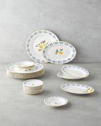 Lemony Porcelain Breakfast Set 20 Pieces, 6 Servings. Yellow