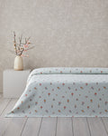 Floral Plaid Printed Cotton Double Size Summer Blanket 200x220 cm Green