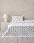 Chamomile Cells Printed Double Size Summer Blanket Set 200x220 cm Yellow