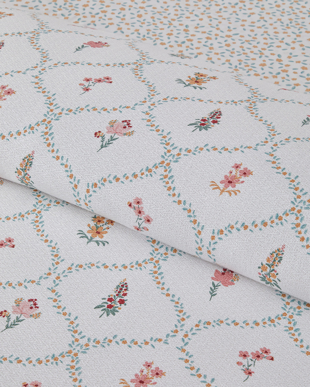 Chamomile Cells Printed Double Size Summer Blanket Set 200x220 cm Yellow (view 3)