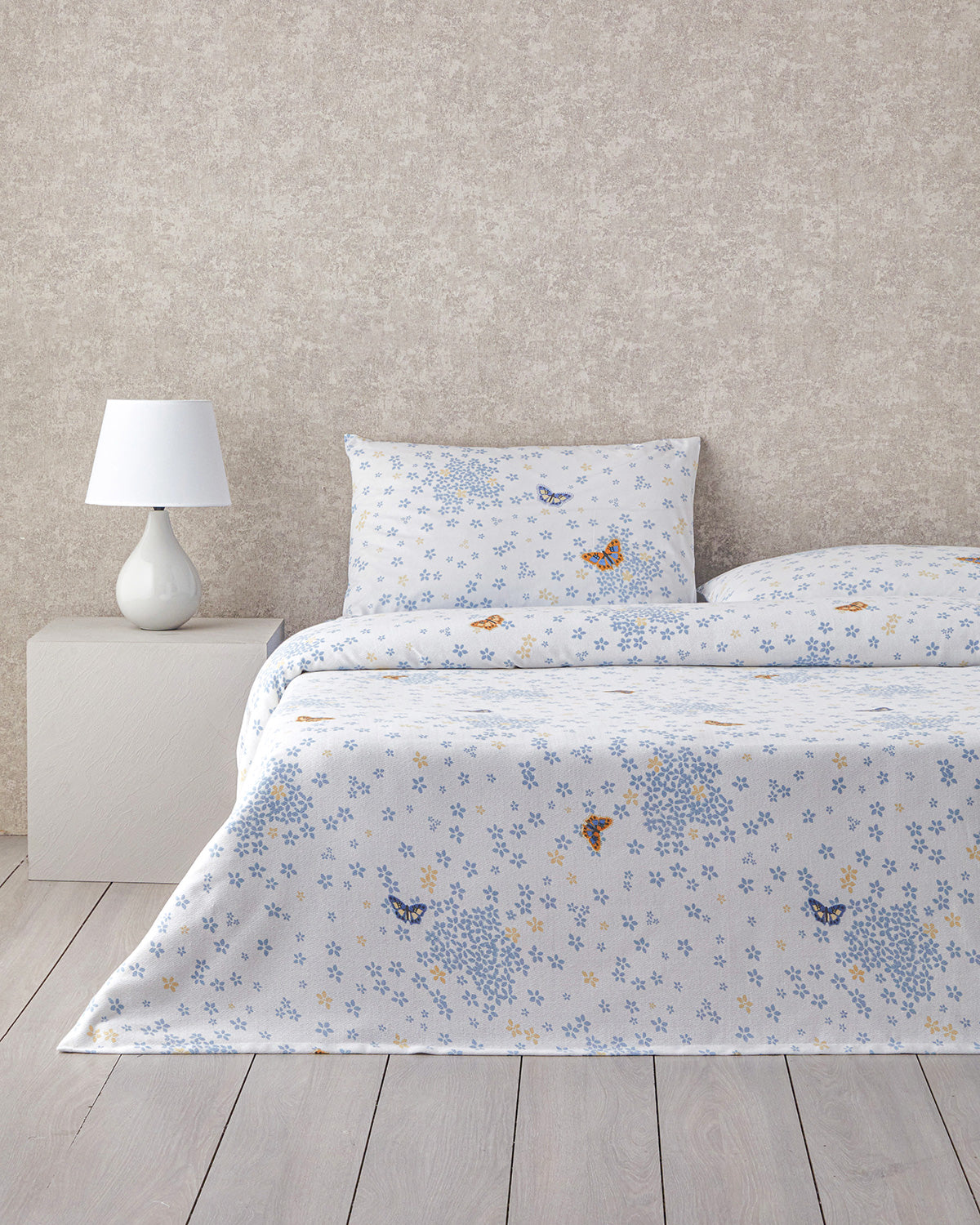 Printed Summer Blanket Set Blue - Single 150x220 cm
