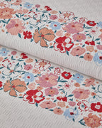 Vintage Floral Printed Cotton Summer Blanket Salmon (view 7)
