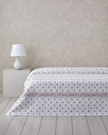 Floral Lines Printed Cotton Summer Blanket Powder - Single 150x220 cm