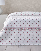 Floral Lines Printed Cotton Summer Blanket Powder - King 240x220 cm (view 2)