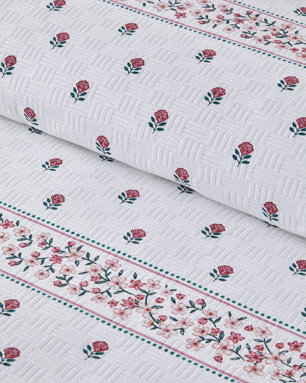 Floral Lines Printed Cotton Summer Blanket Powder (view 3)