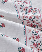 Floral Lines Printed Cotton Summer Blanket Powder (view 4)