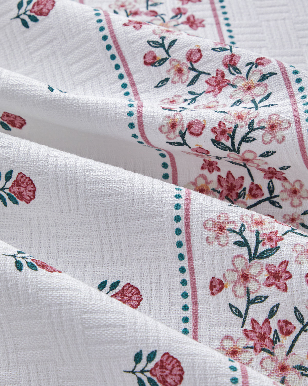 Floral Lines Printed Cotton Summer Blanket Powder (view 4)