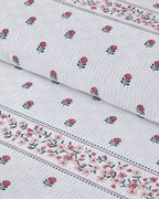 Floral Lines Printed Cotton Summer Blanket Powder (view 7)