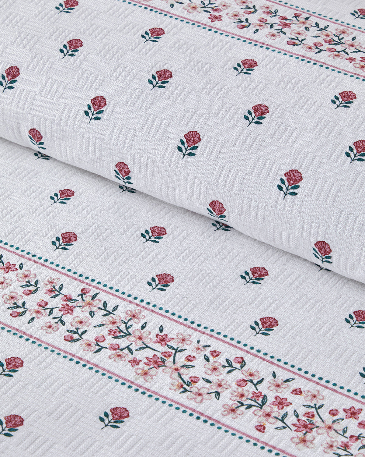 Floral Lines Printed Cotton Summer Blanket Powder (view 7)