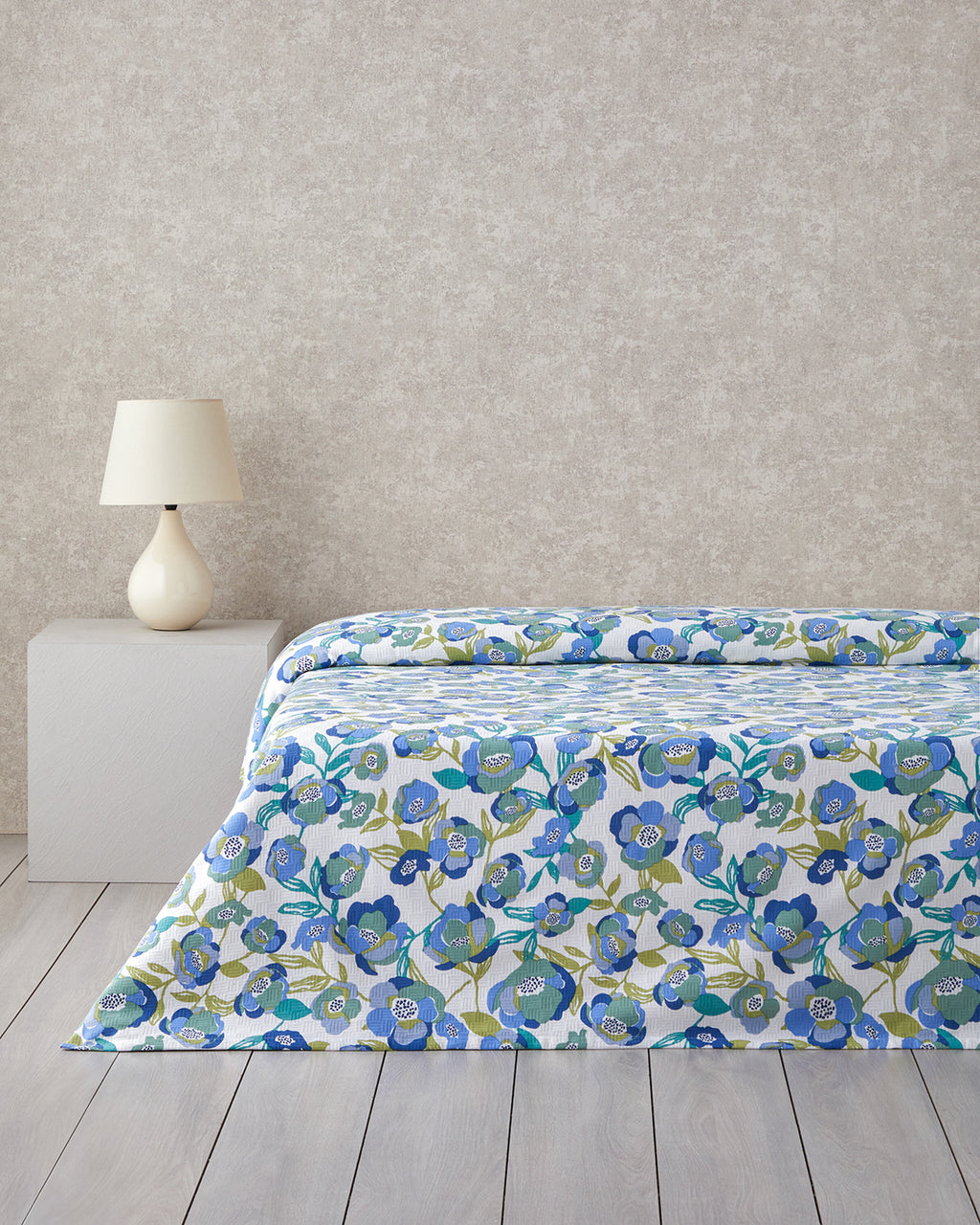 Printed Cotton Summer Blanket Blue - Single 150x220 cm