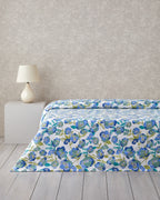 Printed Cotton Summer Blanket Blue - Single 150x220 cm