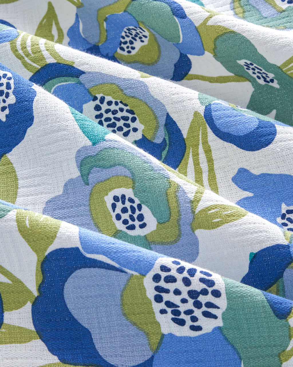 Printed Cotton Summer Blanket Blue (view 4)