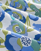 Printed Cotton Summer Blanket Blue (view 4)