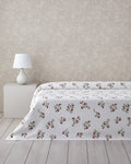 Cherry Blossom Printed Cotton Summer Blanket Red - Single 150x220 cm