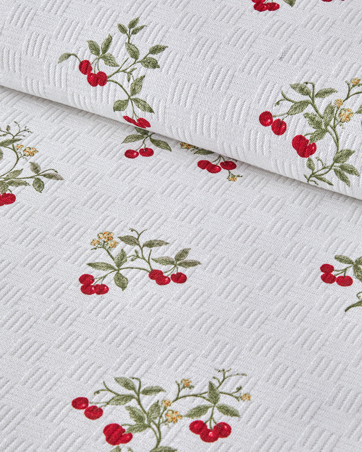 Cherry Blossom Printed Cotton Summer Blanket Red (view 3)