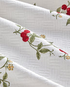 Cherry Blossom Printed Cotton Summer Blanket Red (view 4)