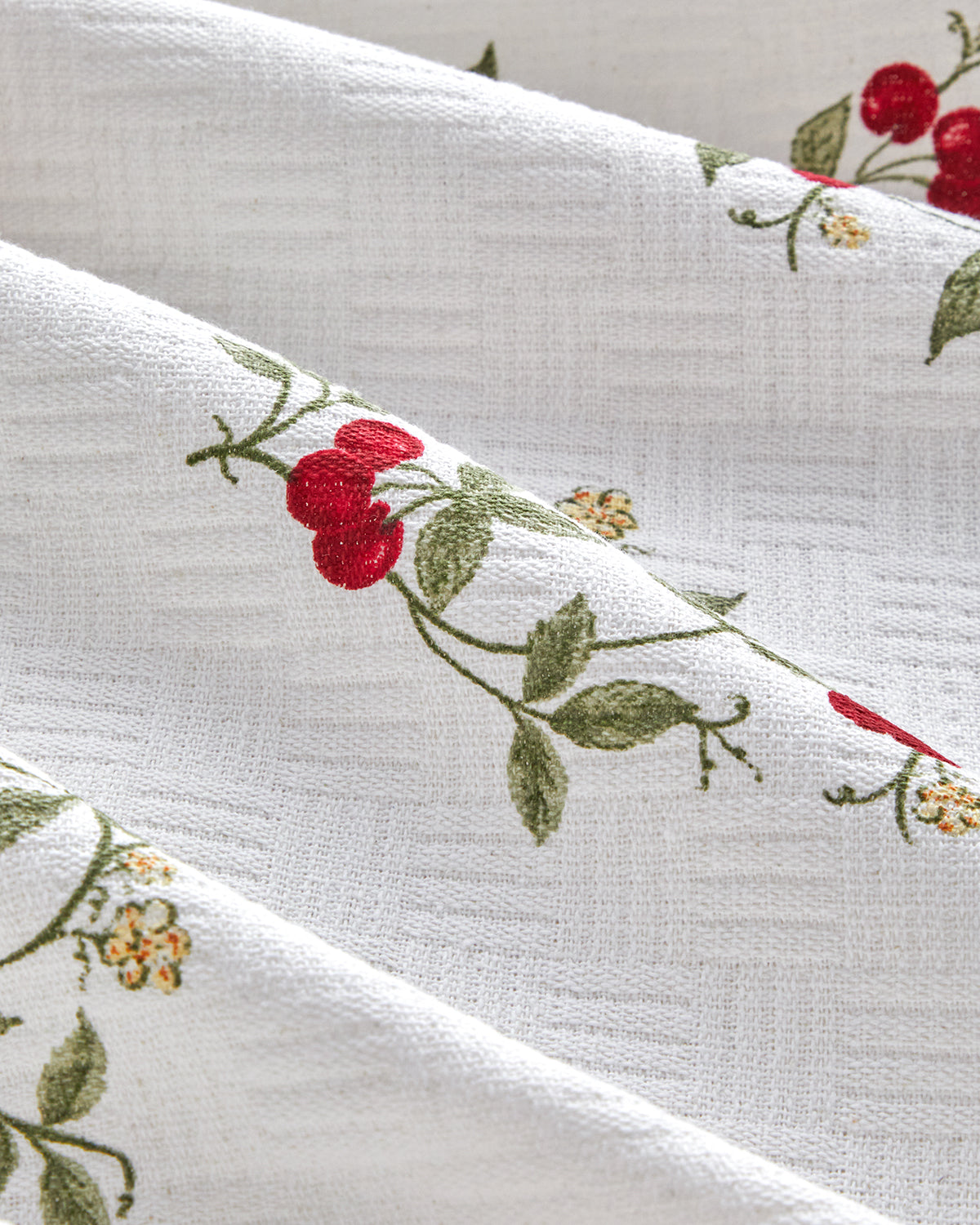 Cherry Blossom Printed Cotton Summer Blanket Red (view 4)