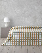 Summer Plaid Printed Cotton Summer Blanket Green - Single 150x220 cm