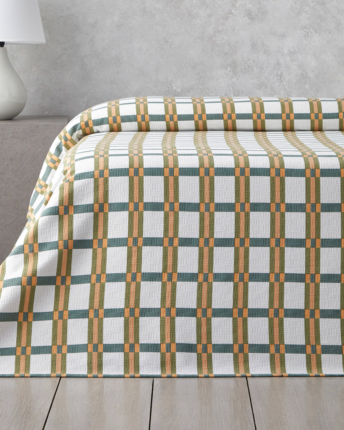 Summer Plaid Printed Cotton Summer Blanket Green (view 6)