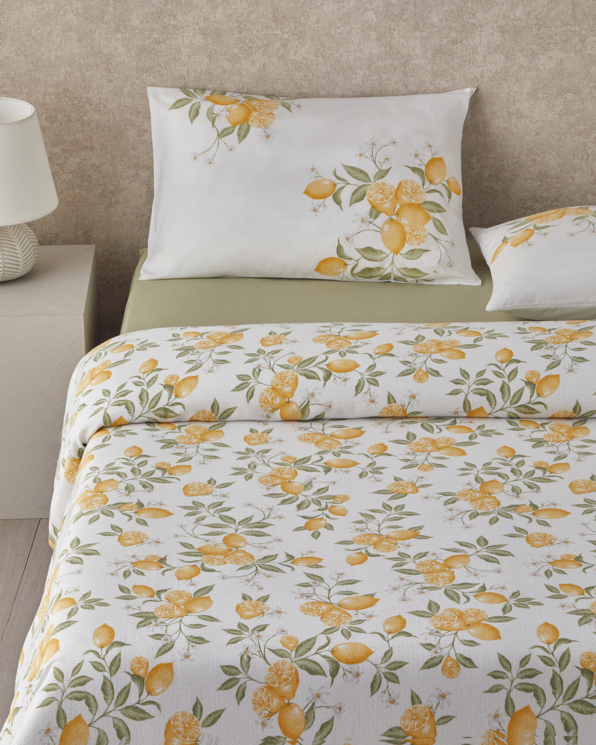 Printed Summer Blanket Set Yellow - Double 200x220 cm (view 2)