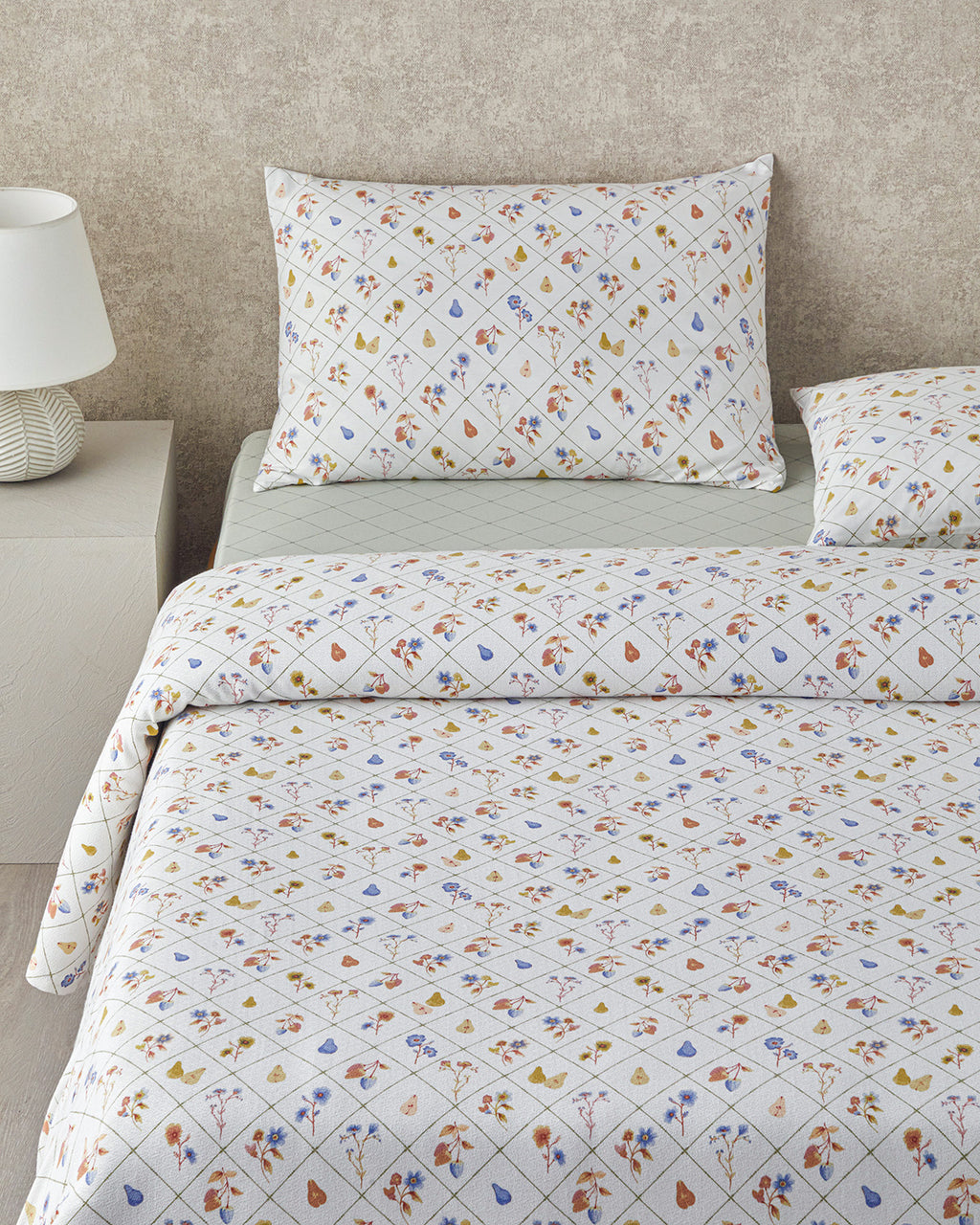 Pear Garden Printed Summer Blanket Set Green (view 8)