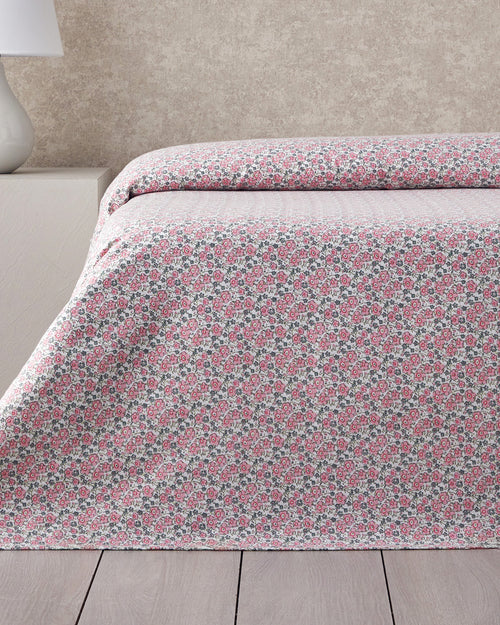 Bright Floral Ecosoft Double Size Summer Blanket 200x220 cm Pink (view 2)
