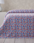 Flower Blast Printed Cotton Summer Blanket Blue (view 6)