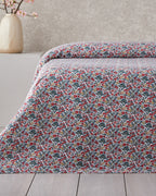 Posy Garden Printed Cotton Summer Blanket Red (view 6)
