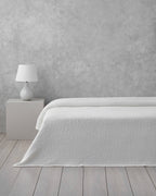Endless Charm Jacquard Double Size Summer Blanket 200x220 cm White
