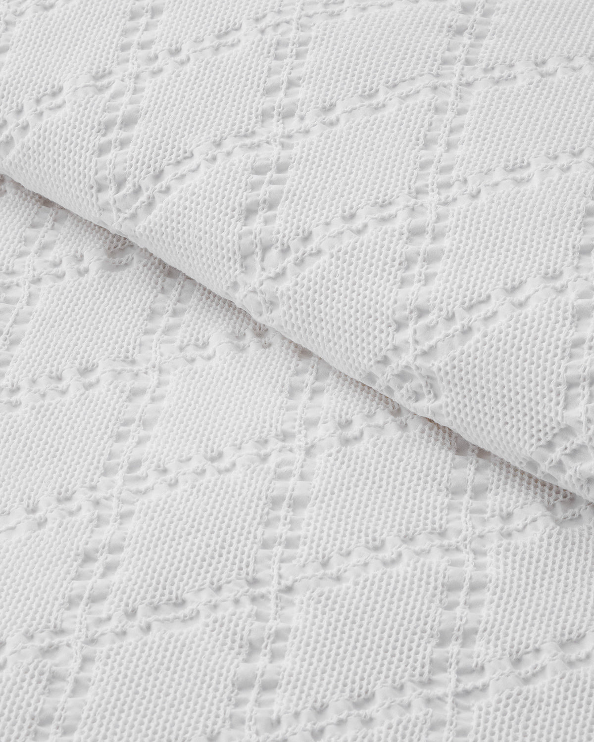 Elegant Dream Jacquard Double Ruffled Summer Blanket 200x220 cm White (view 3)