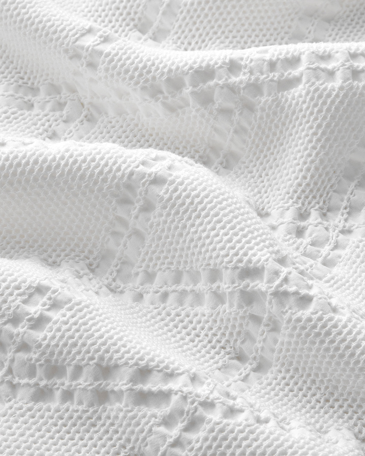 Elegant Dream Jacquard Double Ruffled Summer Blanket 200x220 cm White (view 4)