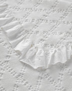 Elegant Dream Jacquard Double Ruffled Summer Blanket 200x220 cm White (view 5)