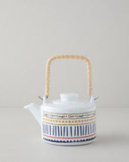 Wordy Porcelain Tea Pot 850 ml White - Navy Blue