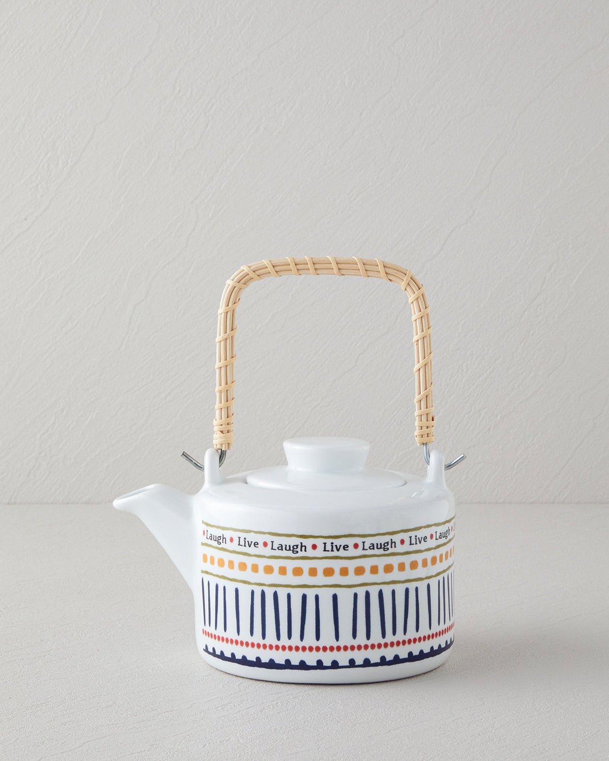 Wordy Porcelain Tea Pot 850 ml White - Navy Blue