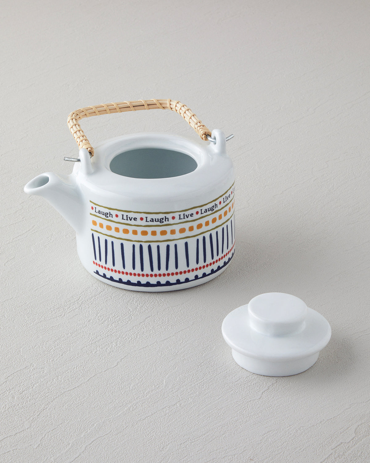 Wordy Porcelain Tea Pot 850 ml White - Navy Blue (view 2)