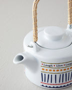 Wordy Porcelain Tea Pot 850 ml White - Navy Blue (view 3)