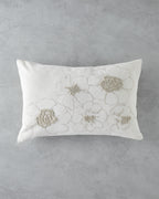 Buds Embroidered Decorative Cushion 33x50 cm Ecru