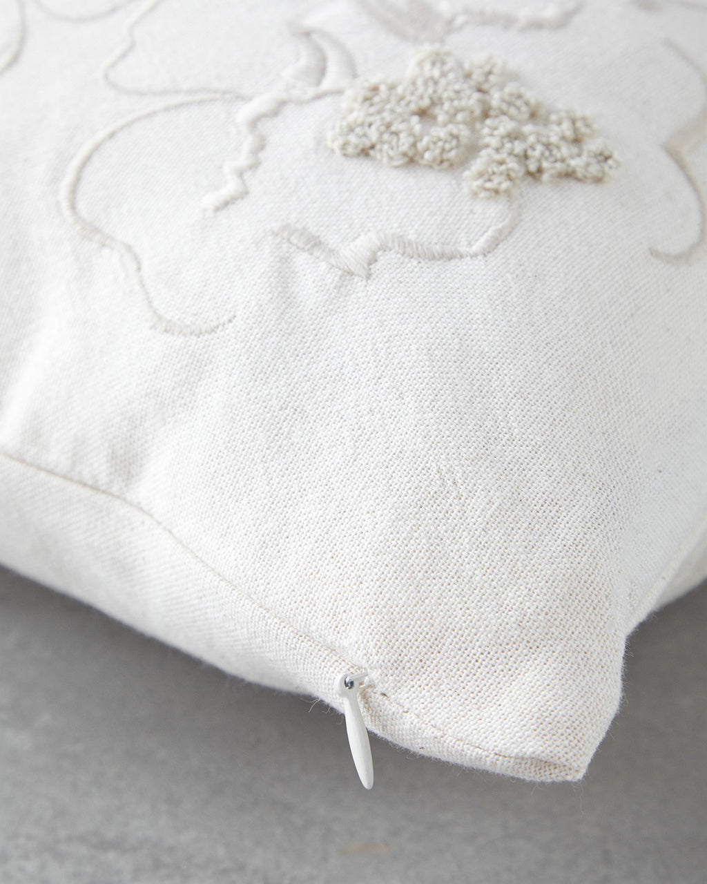 Buds Embroidered Decorative Cushion 33x50 cm Ecru (view 2)