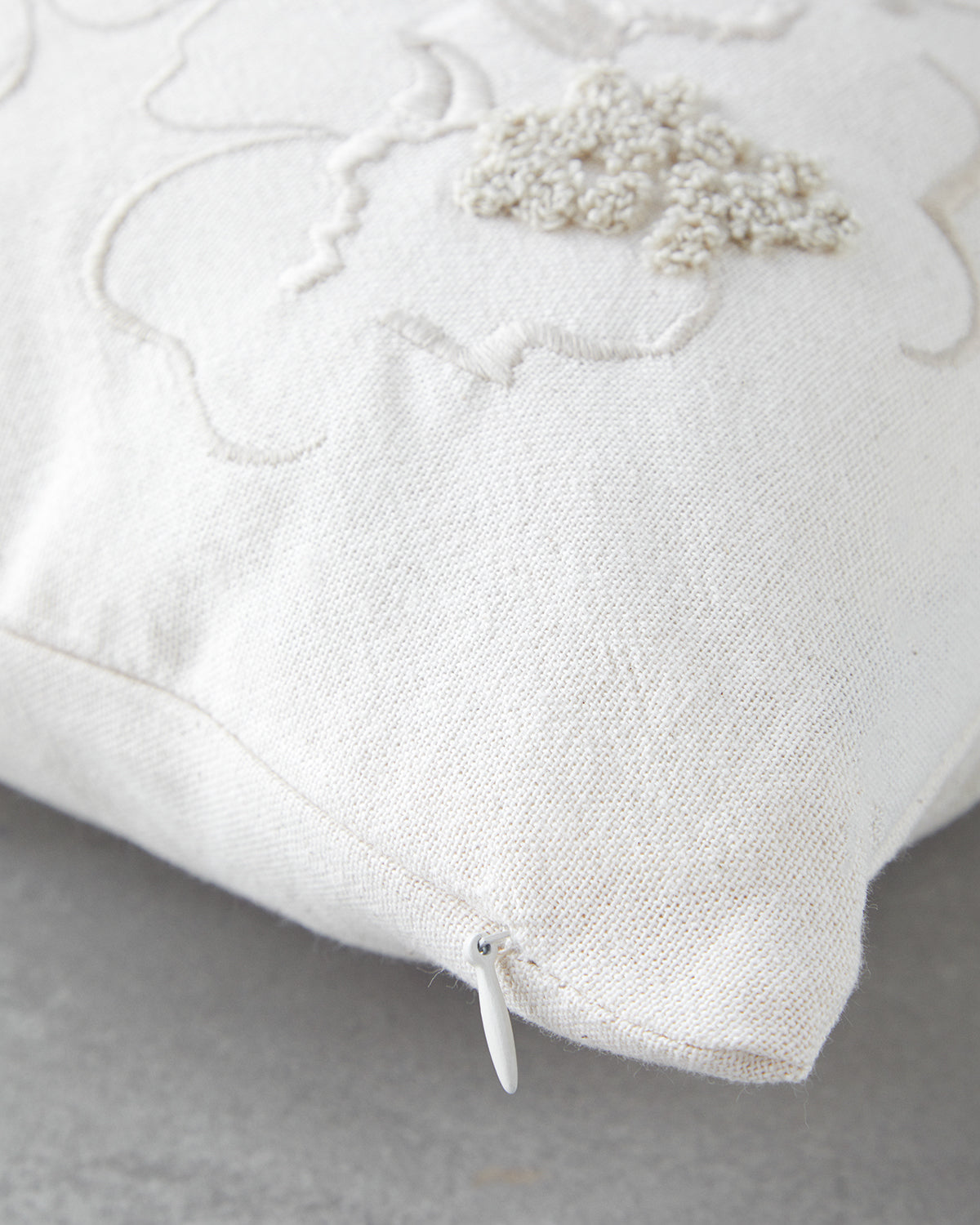 Buds Embroidered Decorative Cushion 33x50 cm Ecru (view 2)