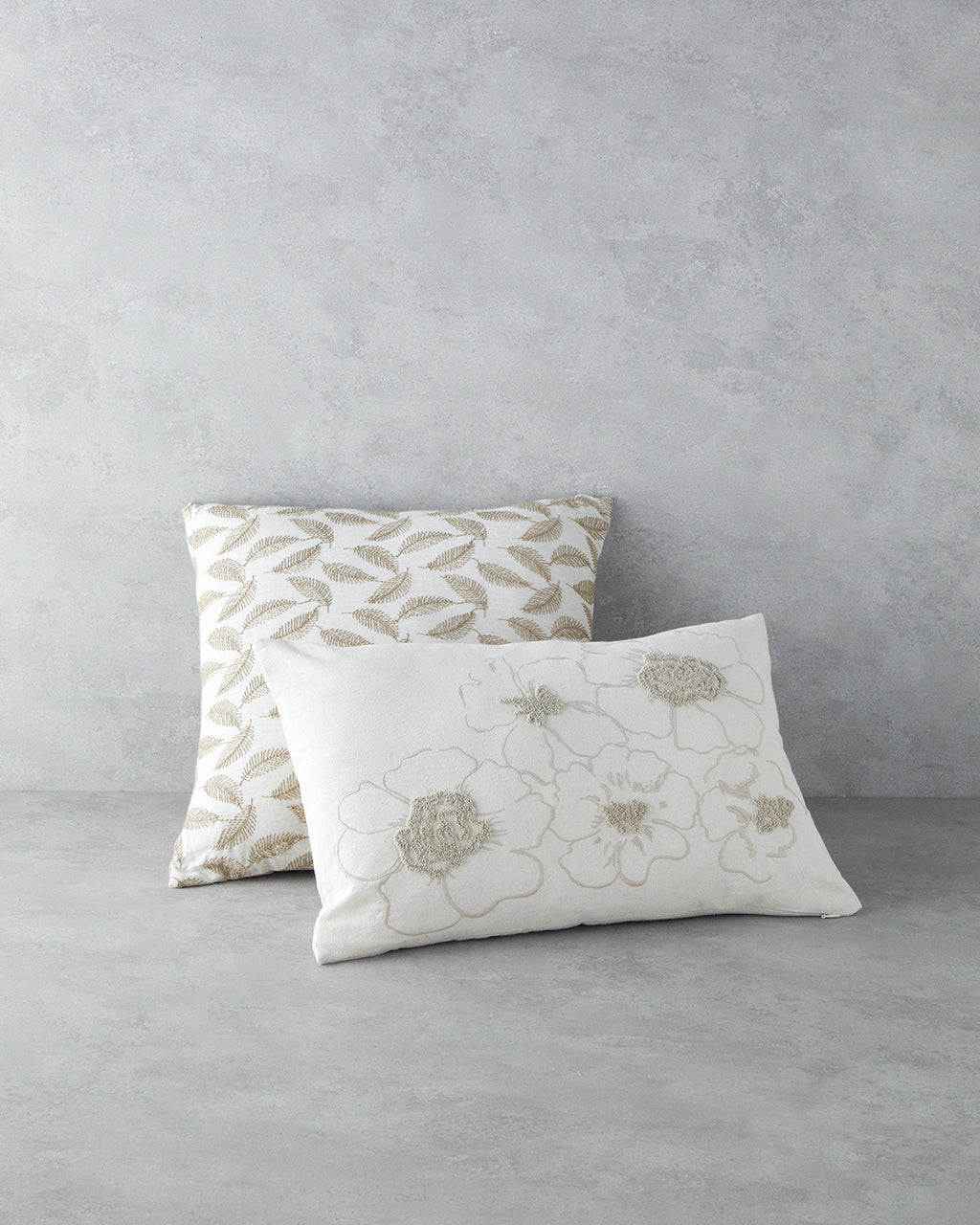 Buds Embroidered Decorative Cushion 33x50 cm Ecru (view 3)