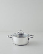 Glow Steel Deep Pot Silver - 16x10 cm